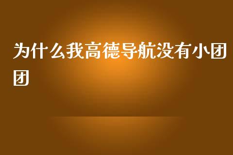为什么我高德导航没有小团团_https://wap.fcdydaikuan.com_期货品种_第1张
