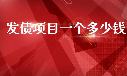 发债项目一个多少钱_https://wap.fcdydaikuan.com_理财顾问_第1张