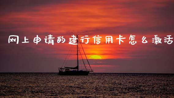 网上申请的建行信用卡怎么激活_https://wap.fcdydaikuan.com_国际投资_第1张