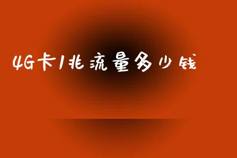 4G卡1兆流量多少钱_https://wap.fcdydaikuan.com_理财顾问_第1张