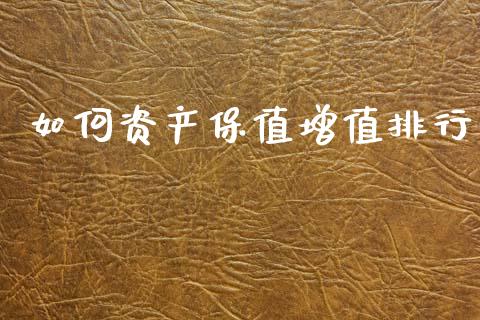 如何资产保值增值排行_https://wap.fcdydaikuan.com_金融机构_第1张