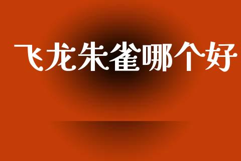 飞龙朱雀哪个好_https://wap.fcdydaikuan.com_投资策略_第1张