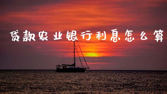 贷款农业银行利息怎么算_https://wap.fcdydaikuan.com_期货品种_第1张