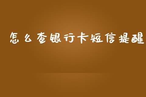怎么查银行卡短信提醒_https://wap.fcdydaikuan.com_投资策略_第1张