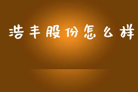 浩丰股份怎么样_https://wap.fcdydaikuan.com_理财顾问_第1张